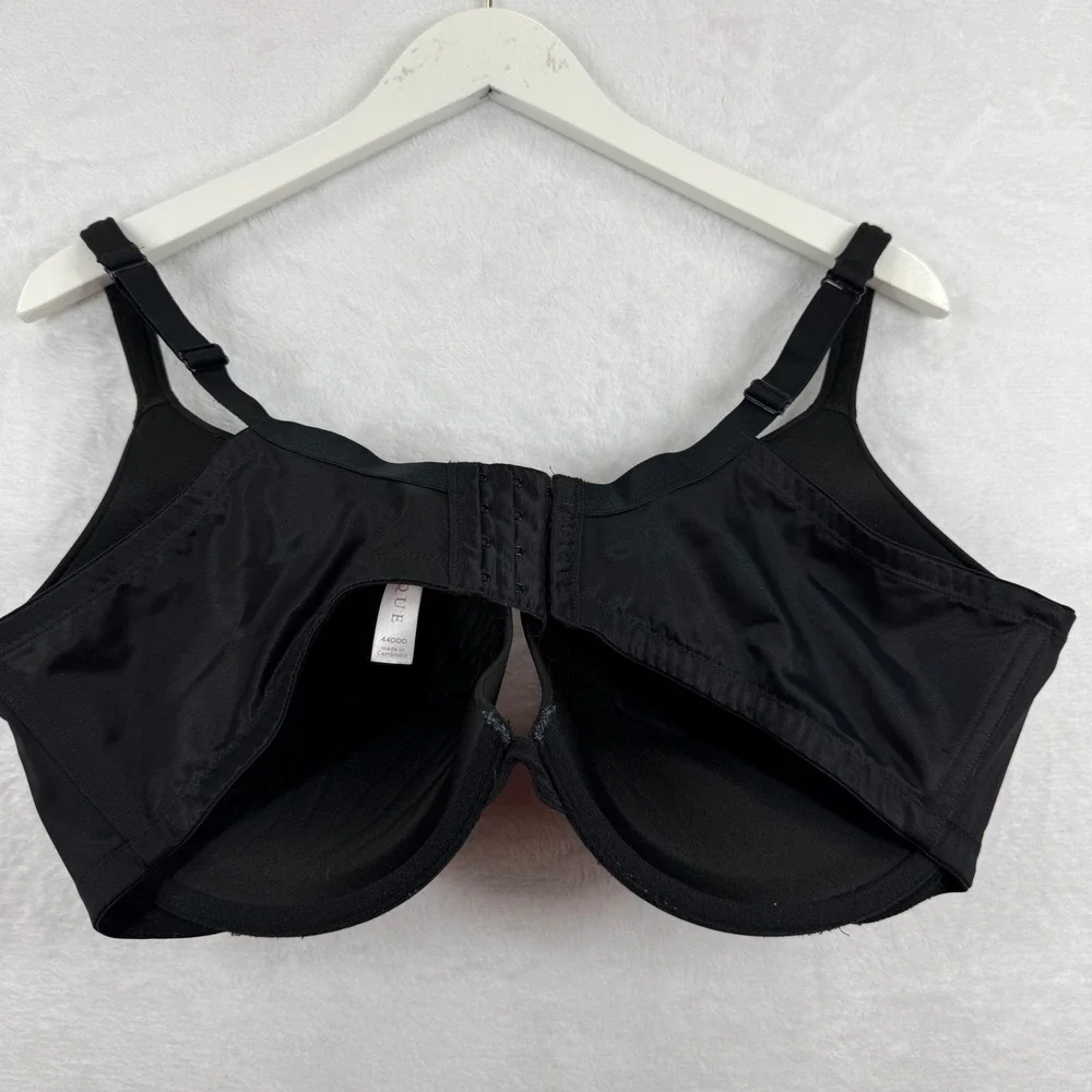 Cacique‎ Boost Plunge Bra Black Underwire Padded Plus Size 44DDD A83865